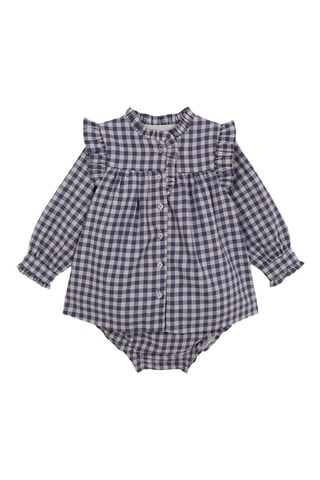 Onderbroek en Jurk - Blauw - Blauw en grijs