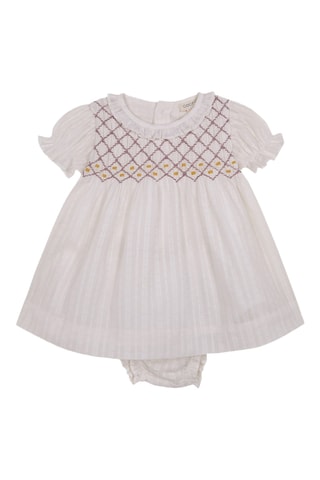 Jurk en Bloomer met Engelse borduursels - Wit