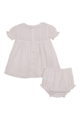 Jurk en Bloomer met Engelse borduursels - Wit
