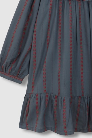 Jurk - Grijs en Rood - Rood en grijs