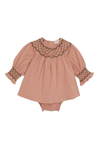 Jurk en Bloomer - Oudroze  - Roze en grijs