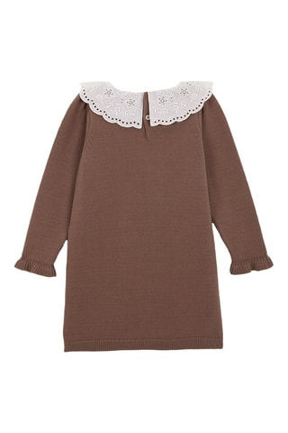 Trui-jurk - Nude - Wit en beige