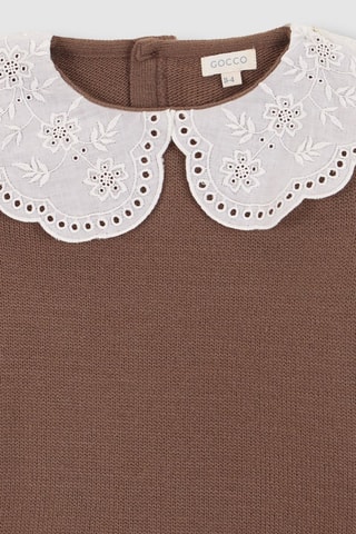 Trui-jurk - Nude - Wit en beige