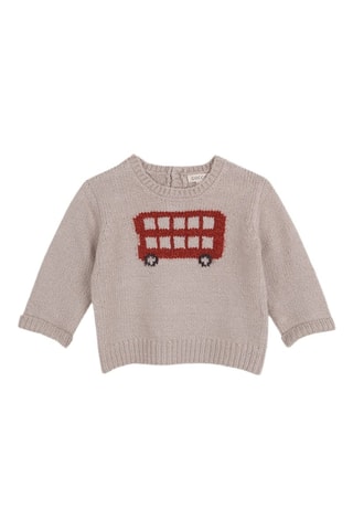 Trui - Beige - Beige en rood