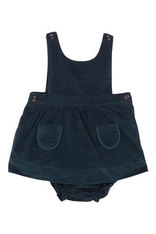 Velours Tuinjurk en Bloomer - Blauw