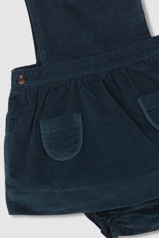 Velours Tuinjurk en Bloomer - Blauw