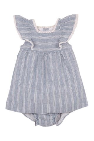 Linnen Jurk en Bloomer - Blauw - Blauw