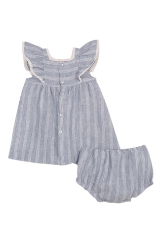 Linnen Jurk en Bloomer - Blauw - Blauw