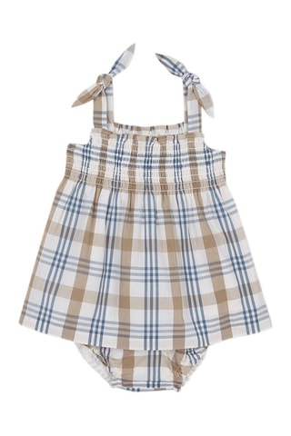 Jurk en Bloomer - Wit - Wit en blauw