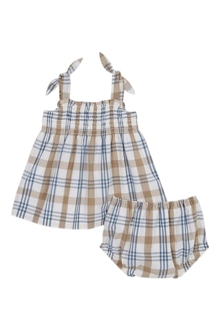 Jurk en Bloomer - Wit - Wit en blauw