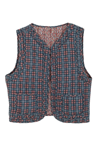 Dubbelzijdig mouwloos vest - Bordeauxrood en Nachtblauw - Rood en blauw