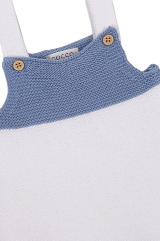 Tuinbroek - Wit - Wit en blauw