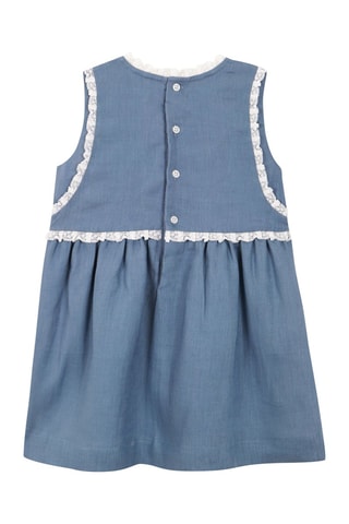 Linnen Jurk met Capuchon - Marineblauw - Blauw