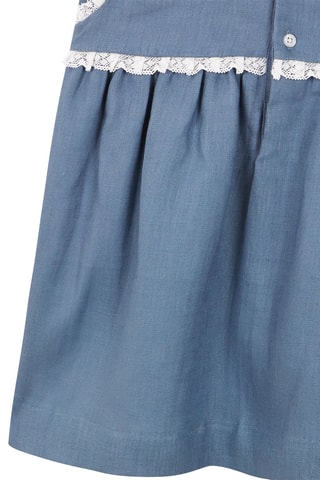 Linnen Jurk met Capuchon - Marineblauw - Blauw