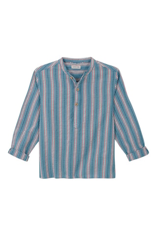 Gestreept Overhemd Marineblauw - Wit, rood en blauw