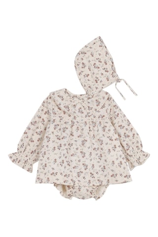 Jurk, Bloomer en Capuchon - Wit