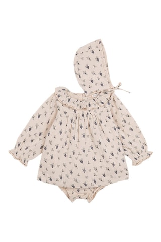 3-delige Set - Ecru - Wit en blauw