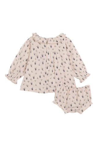 3-delige Set - Ecru - Wit en blauw