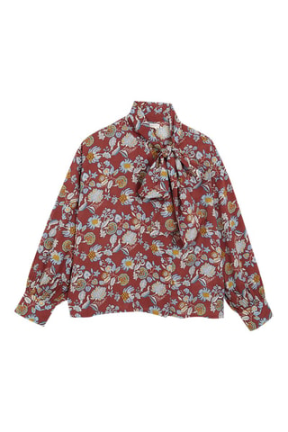 Top - Bruin  - Blauw, geel en bruin