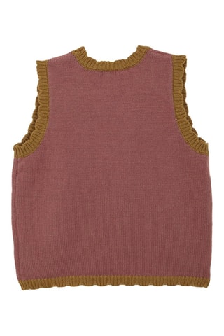Mouwloos Vest - Oudroze - Groen en roze