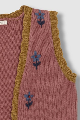 Mouwloos Vest - Oudroze - Groen en roze