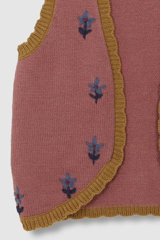 Mouwloos Vest - Oudroze - Groen en roze