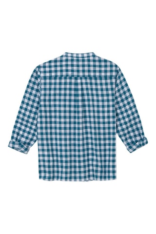 Overhemd Petrolblauw en Wit - Wit en blauw