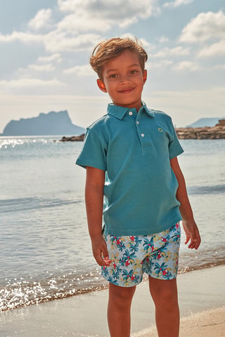 Polo Hemelsblauw - Wit, blauw en groen