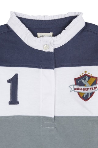 Gestreepte Polo Marineblauw en Ecru - Blauw