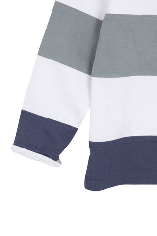 Gestreepte Polo Marineblauw en Ecru - Blauw