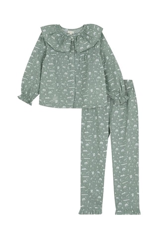 Geruite Pyjama Lichtgroen en Ecru - Groen