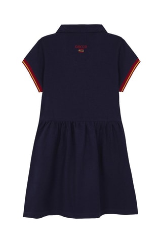 Polo-jurk Marineblauw - Wit, zwart en rood