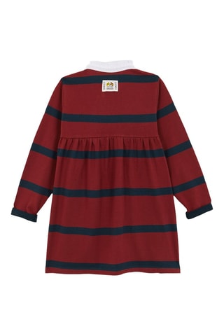Jurk - Steenrood en marineblauw - Rood en blauw
