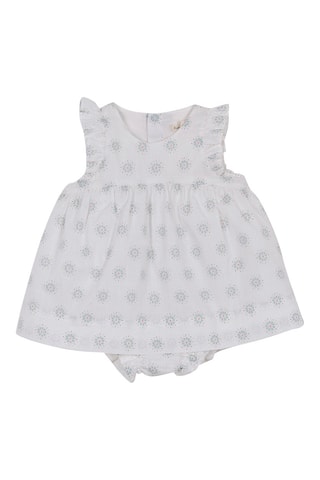 Jurk en Bloomer Wit - Wit, blauw en oranje
