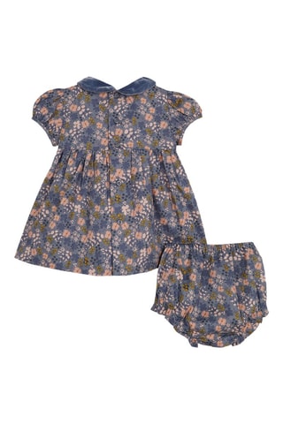 Jurk en Bloomer - Olijfgroen en blauwgrijs - Blauw, groen en grijs