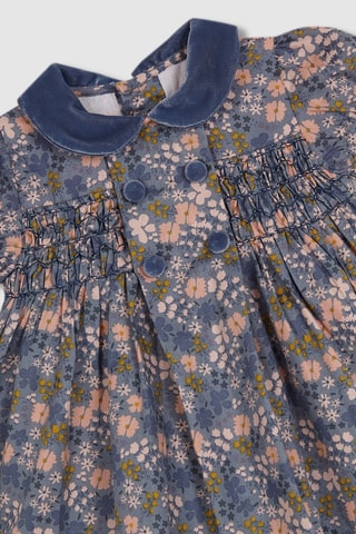 Jurk en Bloomer - Olijfgroen en blauwgrijs - Blauw, groen en grijs