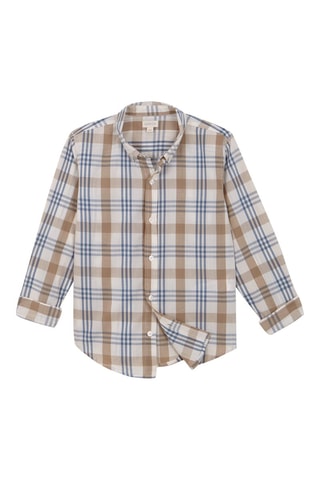 Overhemd - Wit - Wit en beige