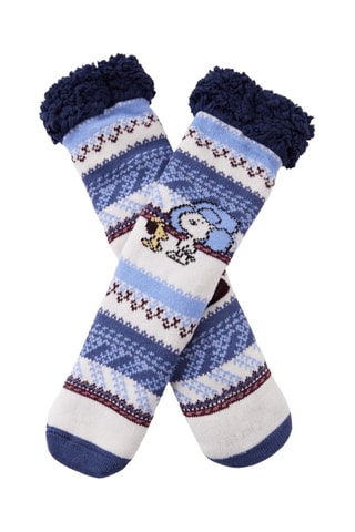 Chaussettes antidérapantes Snoopy et Woodstock Snoopy et les Peanuts - Bleu marine