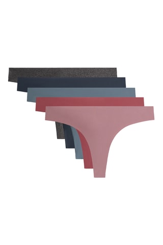 5 Tanga's - Roze en Grijs