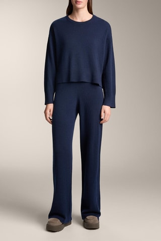 Kasjmier Broek - Marineblauw