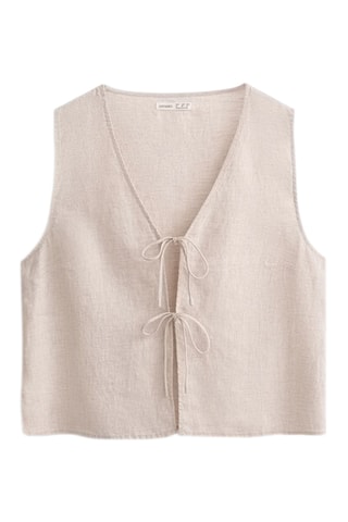 Top in lino - Beige chiaro