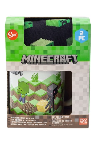 Calcetines y taza de cerámica Minecraft - Verde - 32,5 cl