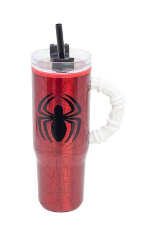 Taza isotérmica con pajita de acero inoxidable y silicona Spider-Man Los Vengadores Marvel - 77 cl