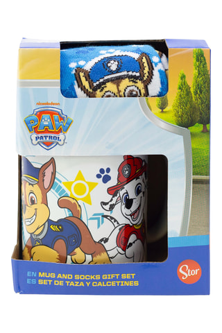 Calcetines y taza de cerámica Marshall y Chase La Patrulla Canina - Azul ­- 32,5 cl