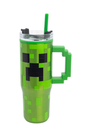 Vaso isotérmico con pajita de acero inoxidable Minecraft - 77 cl