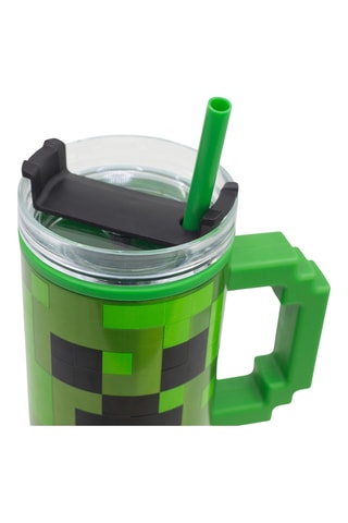 Vaso isotérmico con pajita de acero inoxidable Minecraft - 77 cl