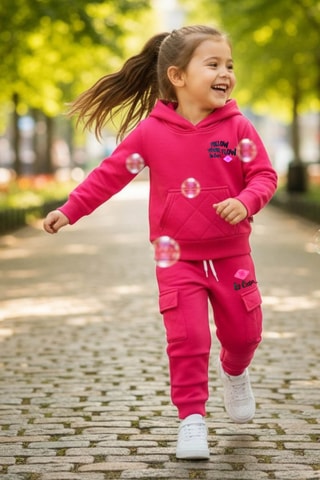 Sudadera con capucha y pantalón de chándal - Lee Cooper - Fucsia