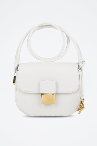 Kalfsleren Mini Schoudertas Desiree - Bottega Veneta - Wit en goudkleurig
