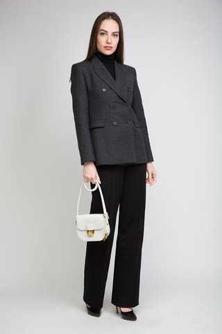 Kalfsleren Mini Schoudertas Desiree - Bottega Veneta - Wit en goudkleurig