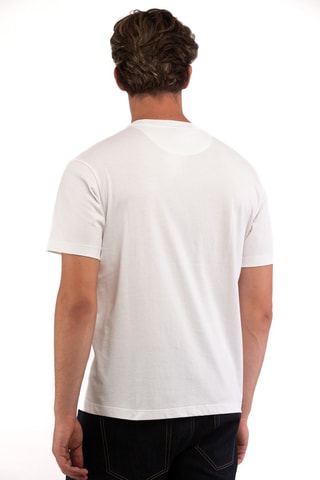 T-shirt - Wit - Wit, zwart en blauw
